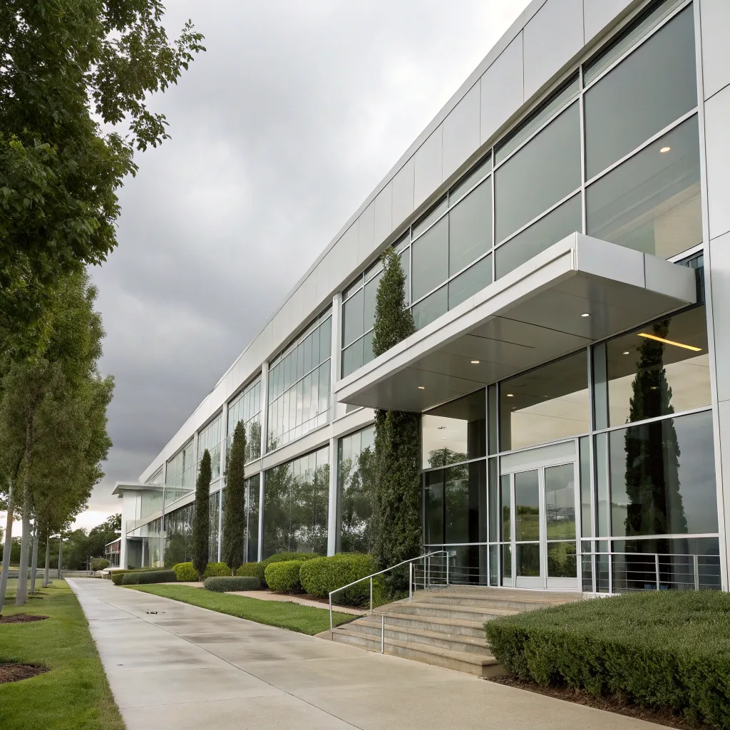 Corporate building exterior view